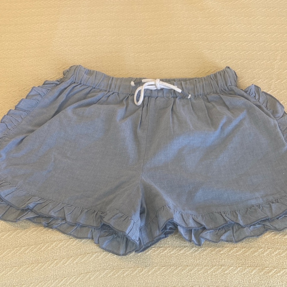 NWT Simply Southern blue ruffle shorts M